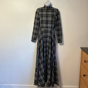 Annah Hariri Plaid Modest Maxi Dress Size 2